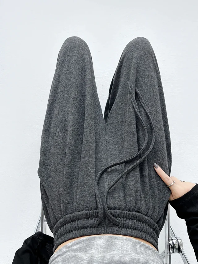 Sheep Cashmere Loose Wide-leg Pants Detail