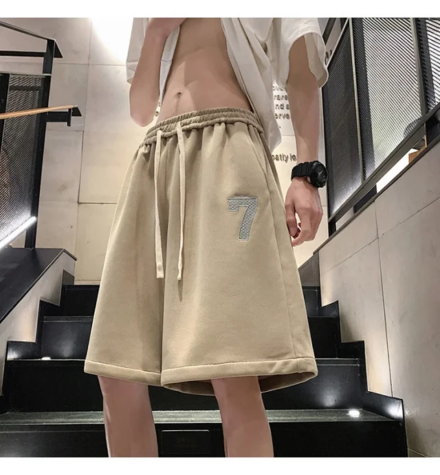 Embroidered American Shorts Men's Summer Detail