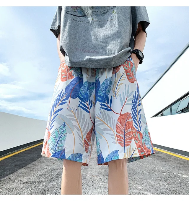 Men's Summer Thin Ice Silk Quick-dry Beach Pants Detail