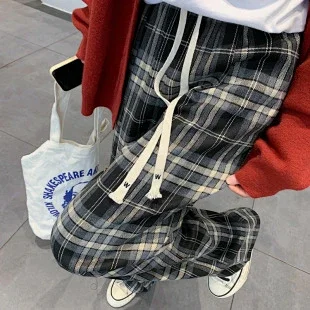 Shiny Striped Wide-Leg Pants for Women Detail