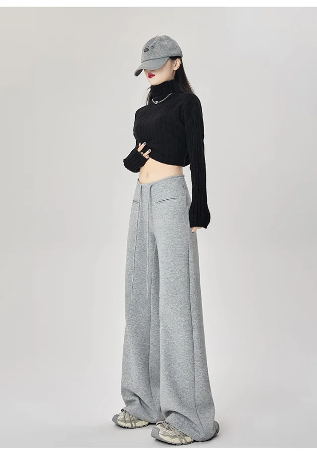 2025 Fall New American Hot Girl Wide-Leg Pants Detail