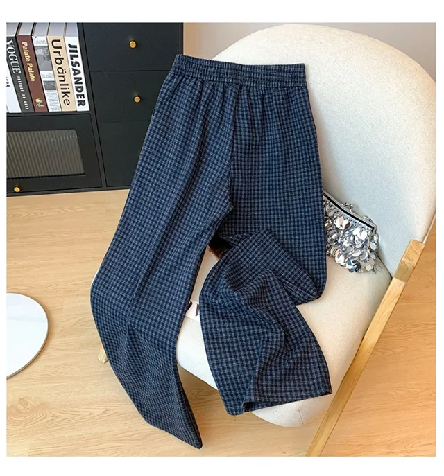Plaid Wide - leg Pants for Women Detail