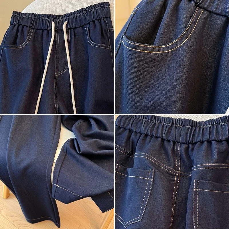 2025 Early Autumn Tencel Soft Denim Wide-Leg Pants for Women