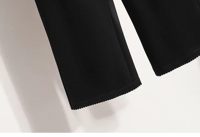 2025 Fall New Women's High - Waist Wide - Leg Sport Pants Detail
