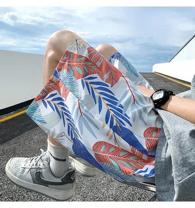Men's Summer Thin Ice Silk Quick-dry Beach Pants Detail