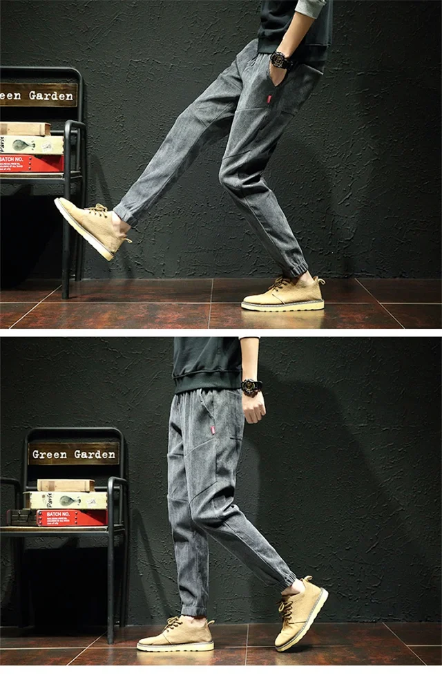 Men's Corduroy Joggers with Fleece Detail