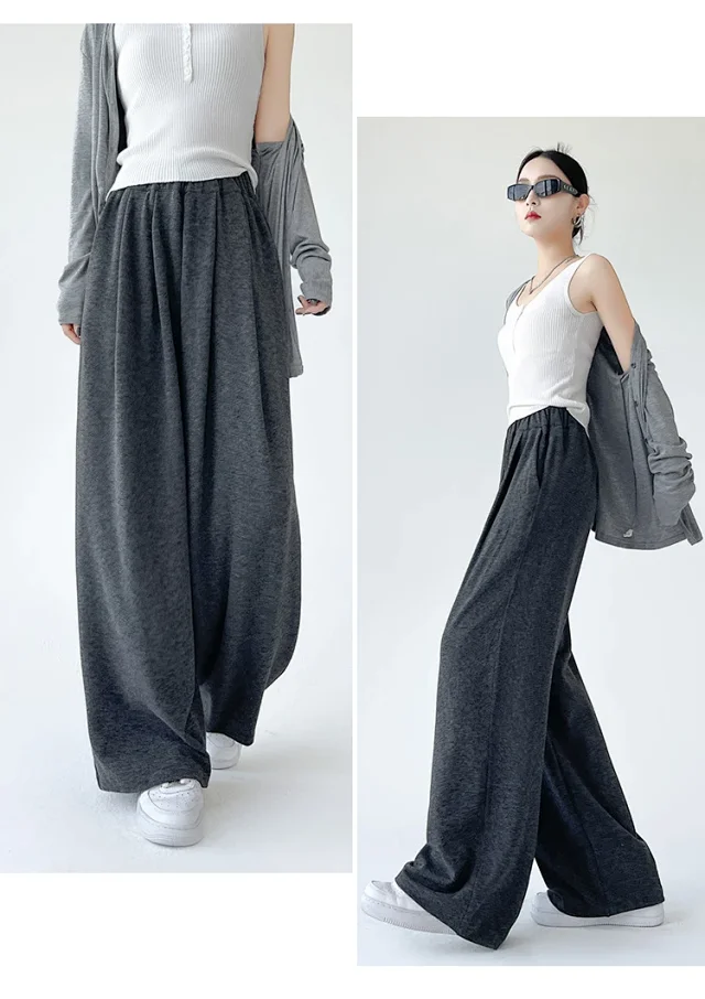 2025 Early Autumn Loose Wide - leg Pants for Women Detail