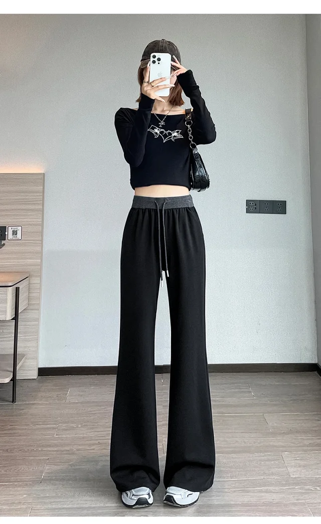 2025 Fall Women's High-Waisted Slimming Micro-Flare Trousers Detail