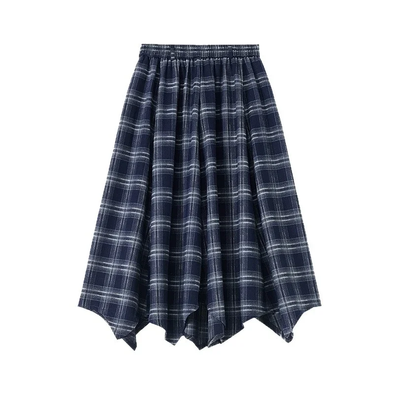 Plaid A-line Skirt for Women Autumn New