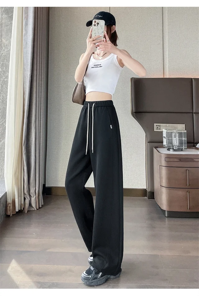 Women's 2025 Fall High-Waist Wide-Leg Pants Detail