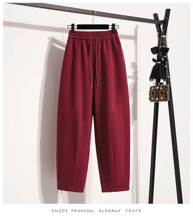 European Style Wide-Leg Sweatpants Detail