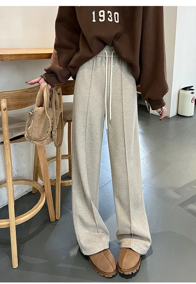 Ladies' Acetate Cashmere Herringbone Straight Pants Detail