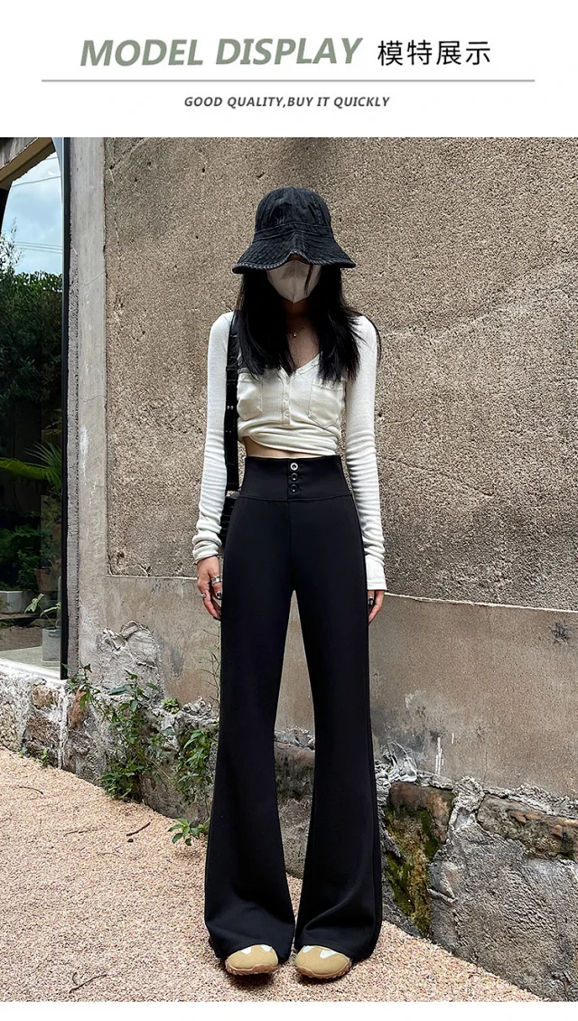 Women's Retro Micro-flare Yoga Trousers Detail