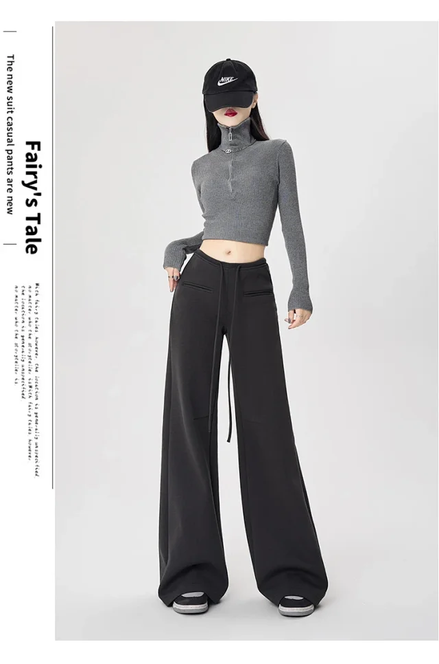 2025 Fall New American Hot Girl Wide-Leg Pants Detail