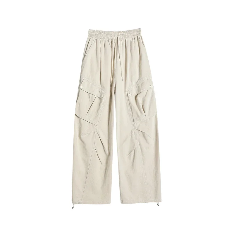 2025 Fall Women's Cargo Pants (High - waist Wide - leg)