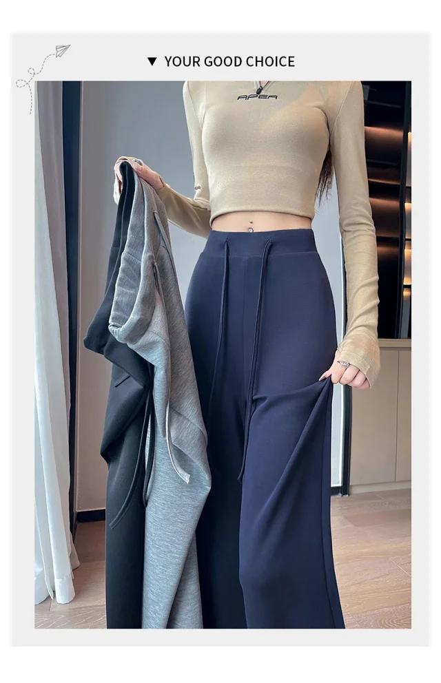 2025 Early Autumn Air Cotton Flared Pants Detail