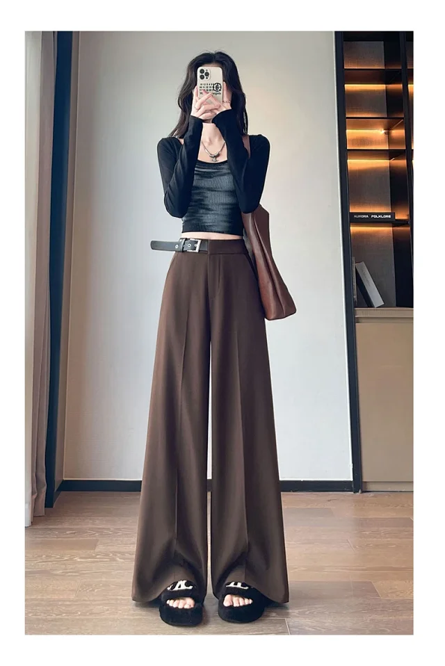 2025 Fall Old Money Style Wide-Leg Trousers Detail