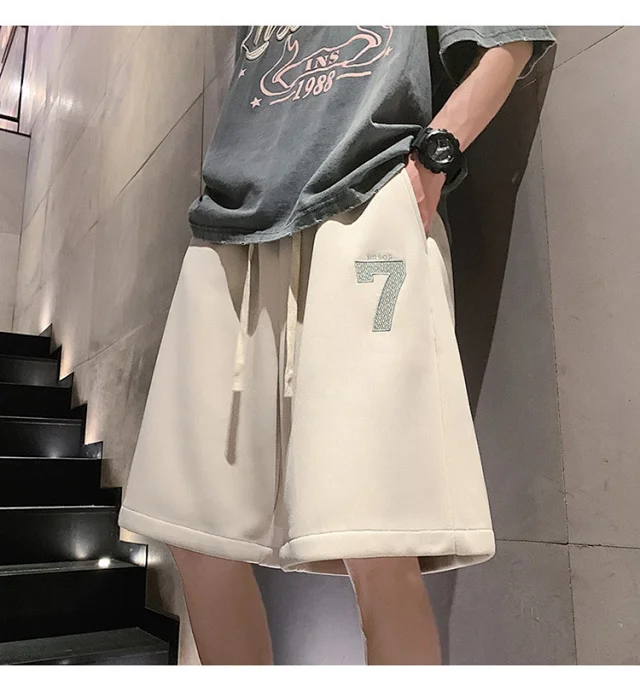 Embroidered American Shorts Men's Summer Detail