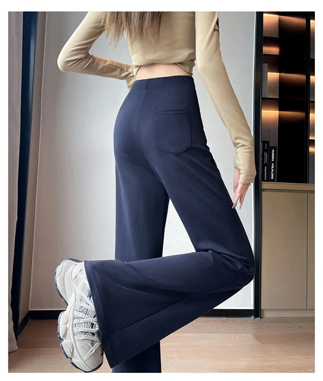 2025 Early Autumn Air Cotton Flared Pants Detail