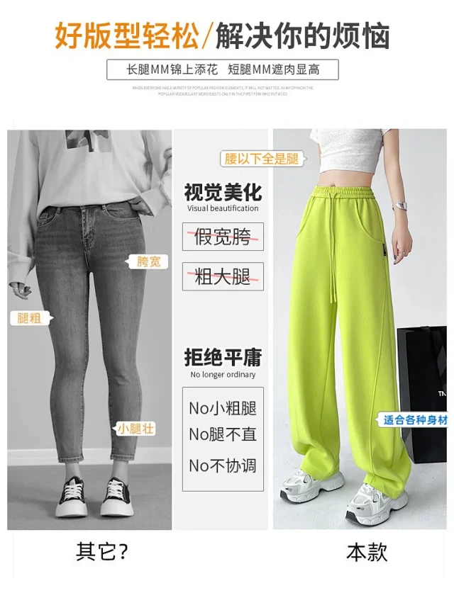 Banana Sporty Wide Leg Sweatpants for Women Detail