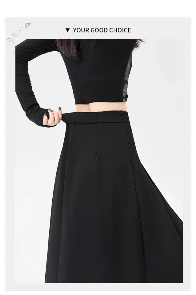 Women's Mid-Length Gray Suit Pleated Skirt Detail