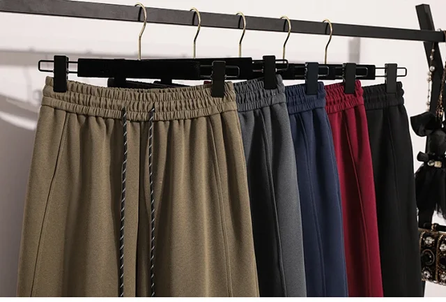 European Style Wide-Leg Sweatpants Detail