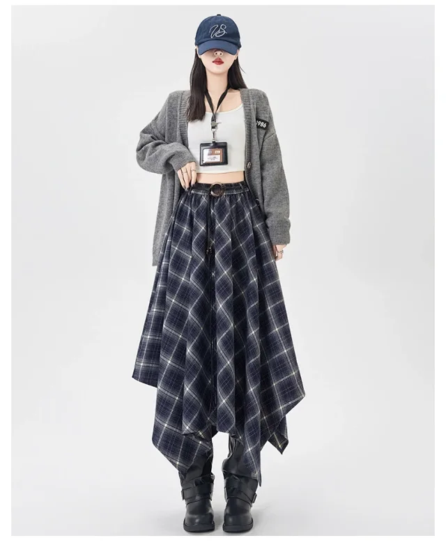 Vintage American Plaid Skirt Detail