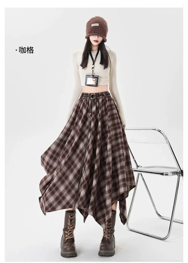 Vintage American Plaid Skirt Detail