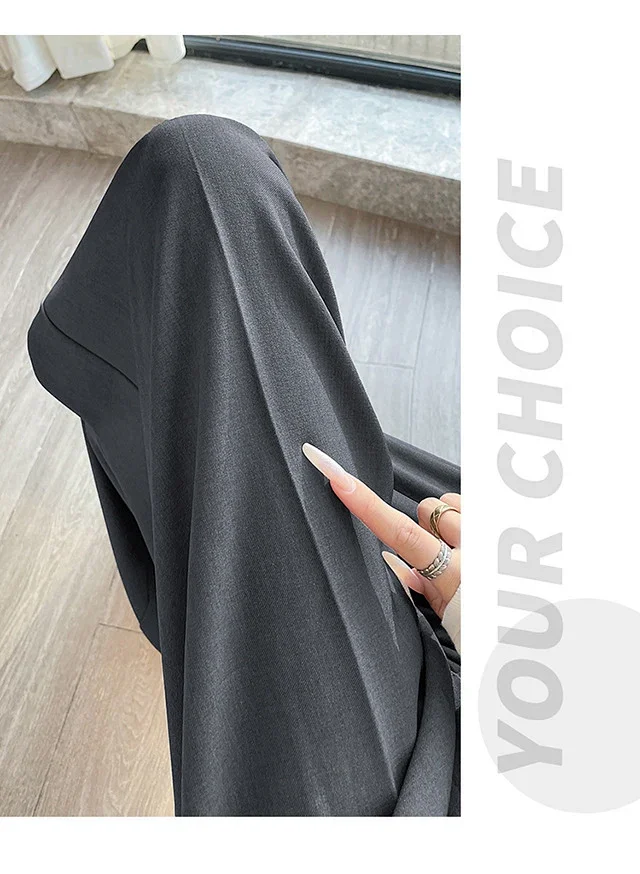 2025 New Women's Silk Belt Drapey Wide - Leg Pants Detail