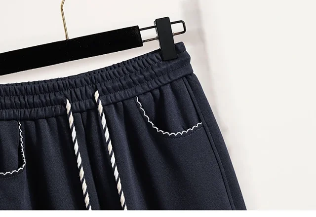 2025 Fall New Women's High - Waist Wide - Leg Sport Pants Detail