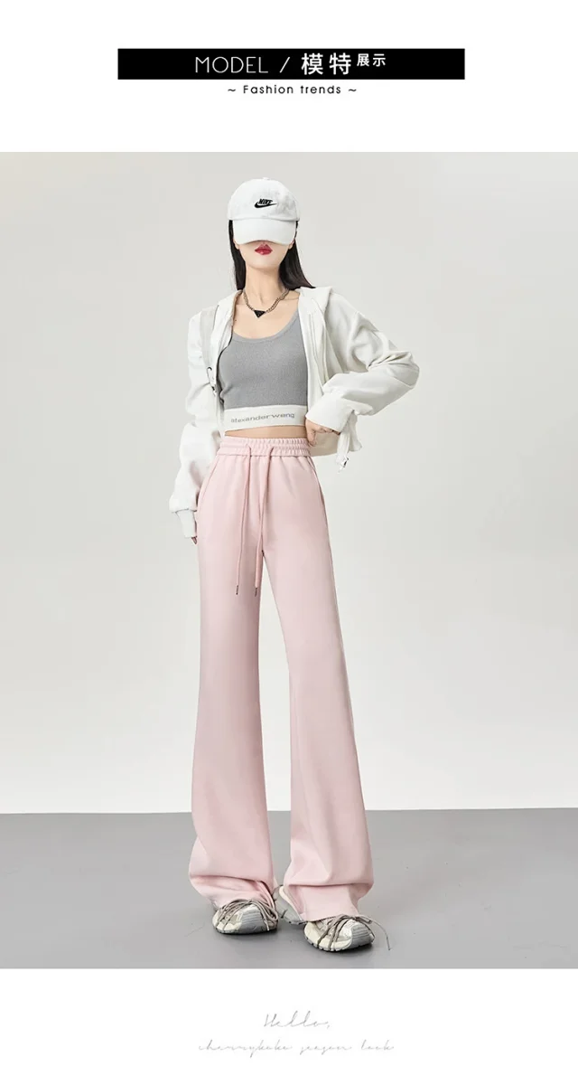 2025 Fall Women's Maillard Horseshoe Pants - High-Waisted, Slimming, American Micro-Flare Long Pants Detail