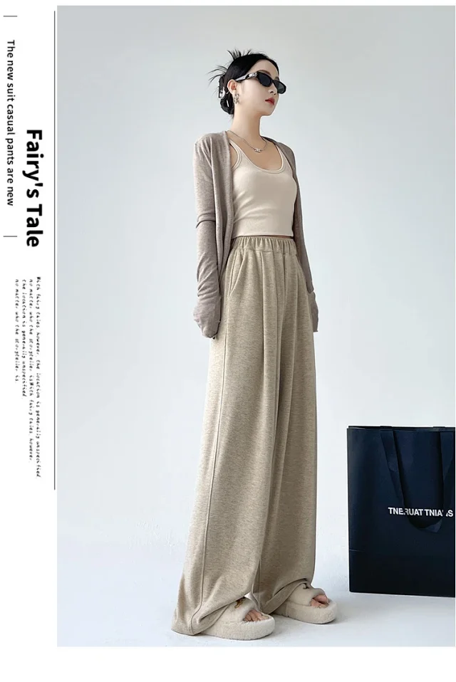 2025 Early Autumn Loose Wide - leg Pants for Women Detail