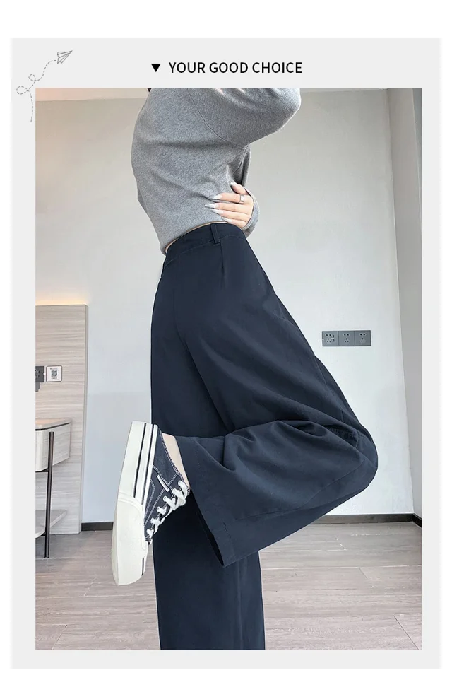 2025 Early Fall Korean Wide - leg Pants Detail