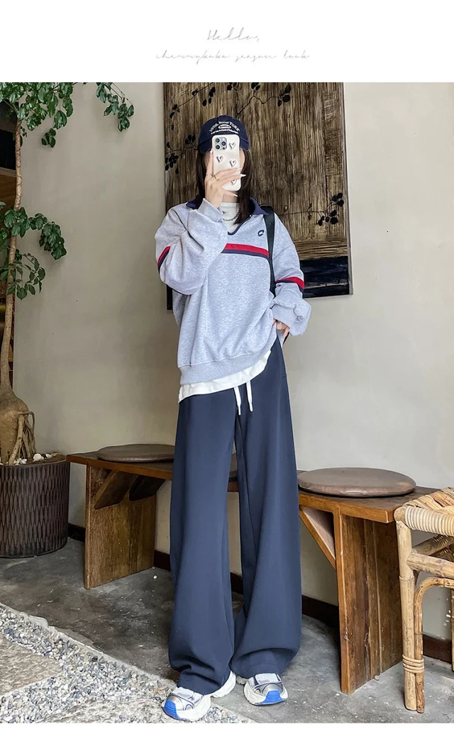 2025 Fall New American Slimming Deconstructed Casual Sweatpants for Women Detail