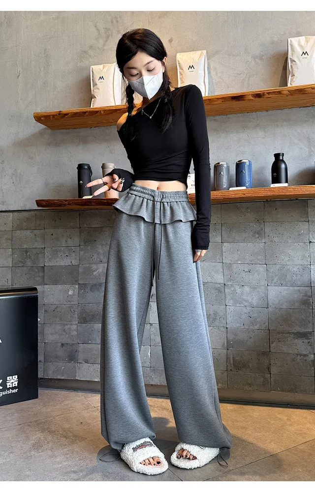 2025 Fall Women's Relaxed Fit Ballet-style Sweatpants Detail
