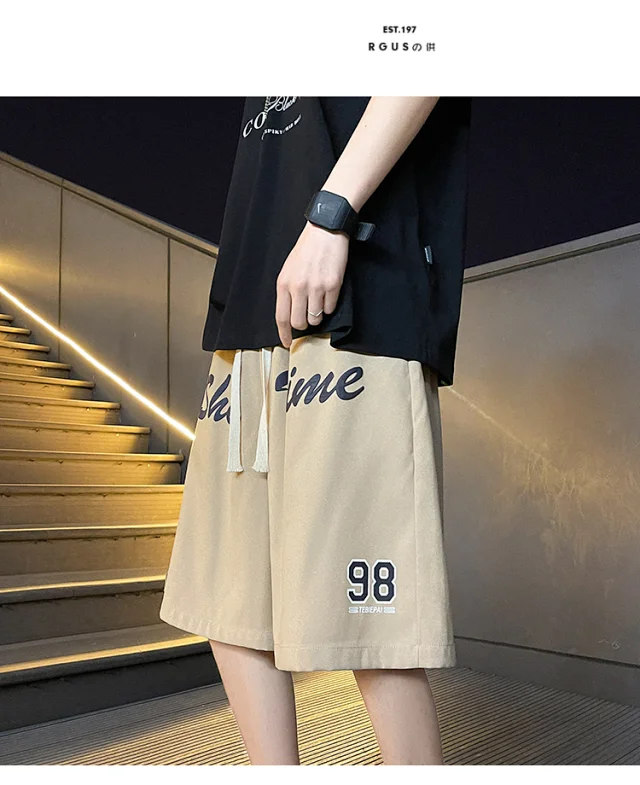 Men's Summer Retro Casual Basketball Shorts Detail