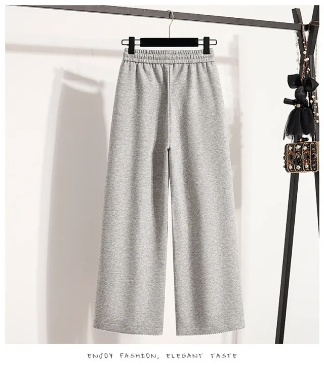 2025 Fall New Women's High - Waist Wide - Leg Sport Pants Detail