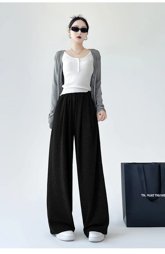 2025 Early Autumn Loose Wide - leg Pants for Women Detail