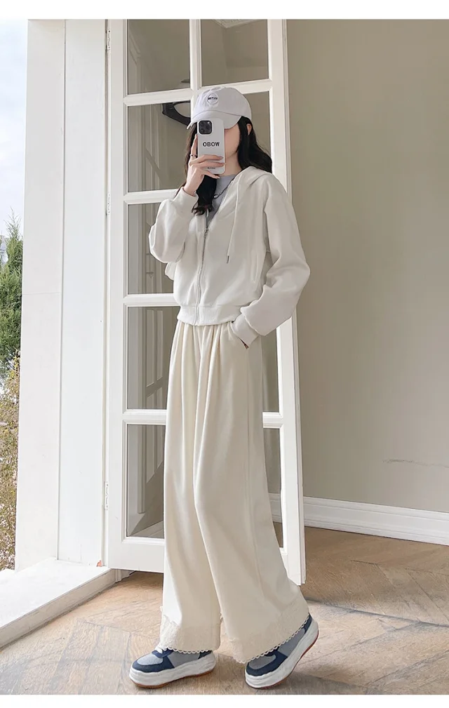 Autumn New Lace Wide-Leg Pants for Women Detail