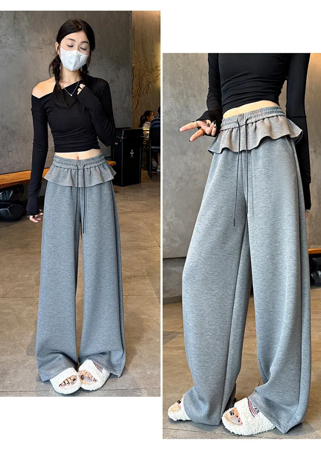 2025 Fall Women's Relaxed Fit Ballet-style Sweatpants Detail