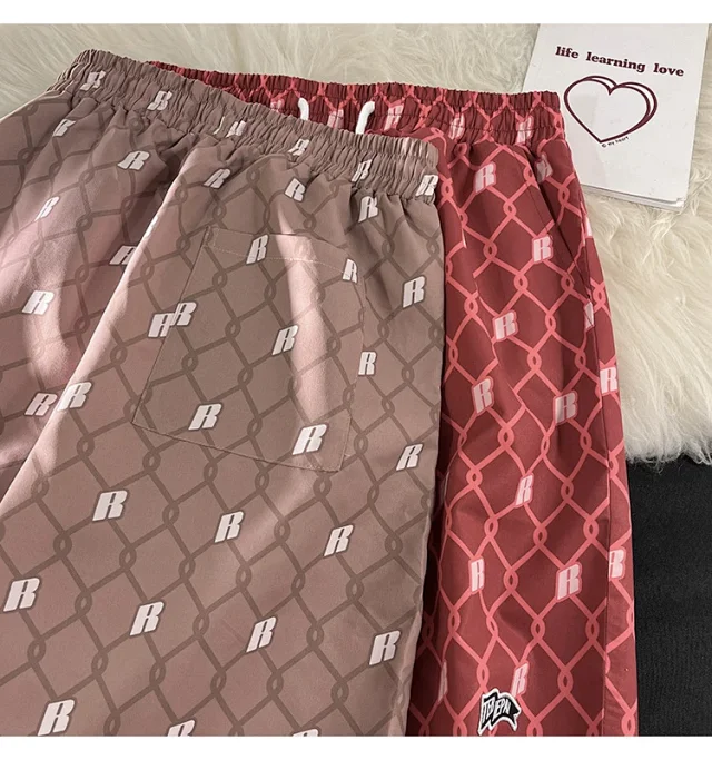 Men's Summer Plaid Patchwork Beach Shorts Detail