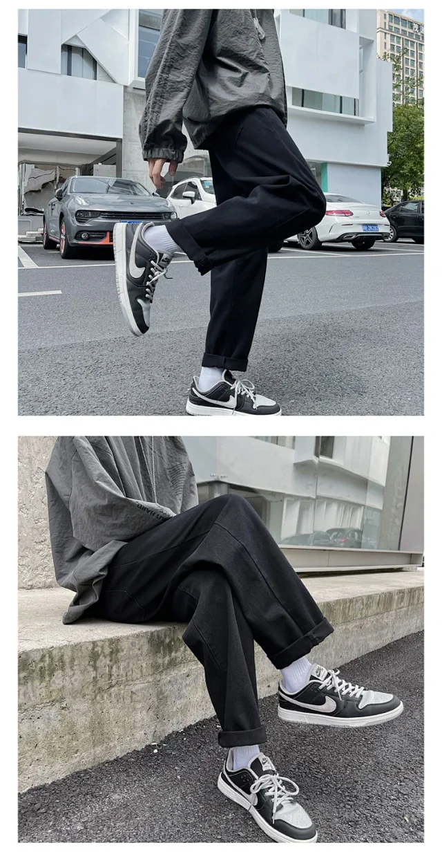 Men's Loose Straight Fleece Jeans Detail