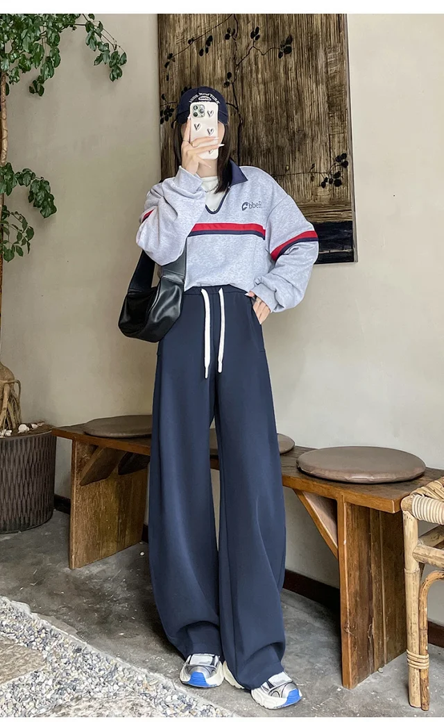 2025 Fall New American Slimming Deconstructed Casual Sweatpants for Women Detail