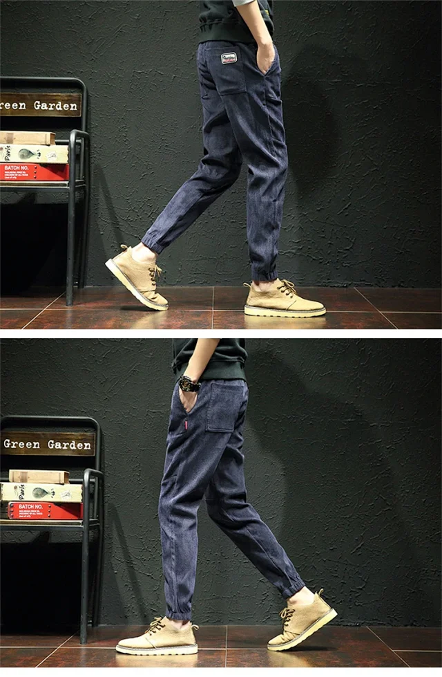 Men's Corduroy Joggers with Fleece Detail