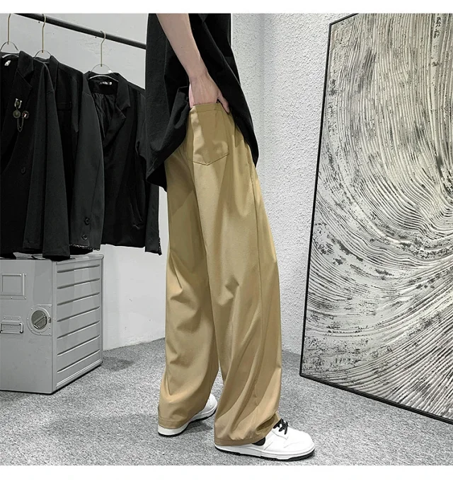 Men's Summer Ice Silk Casual Pants (Plus Size, Drawstring, Loose, High Street Style) Detail