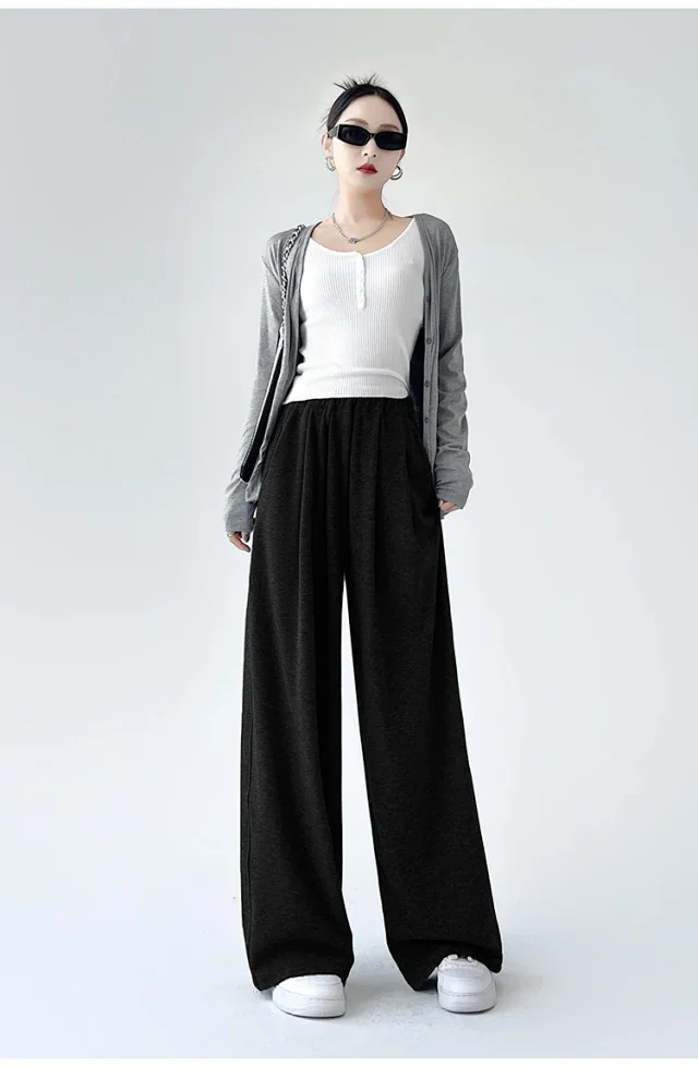 2025 Early Autumn Loose Wide - leg Pants for Women Detail
