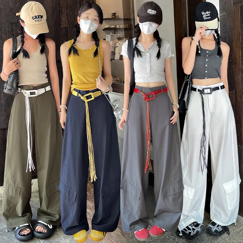 2025 Fall Euro Style Wide - Leg Cargo Pants for Women
