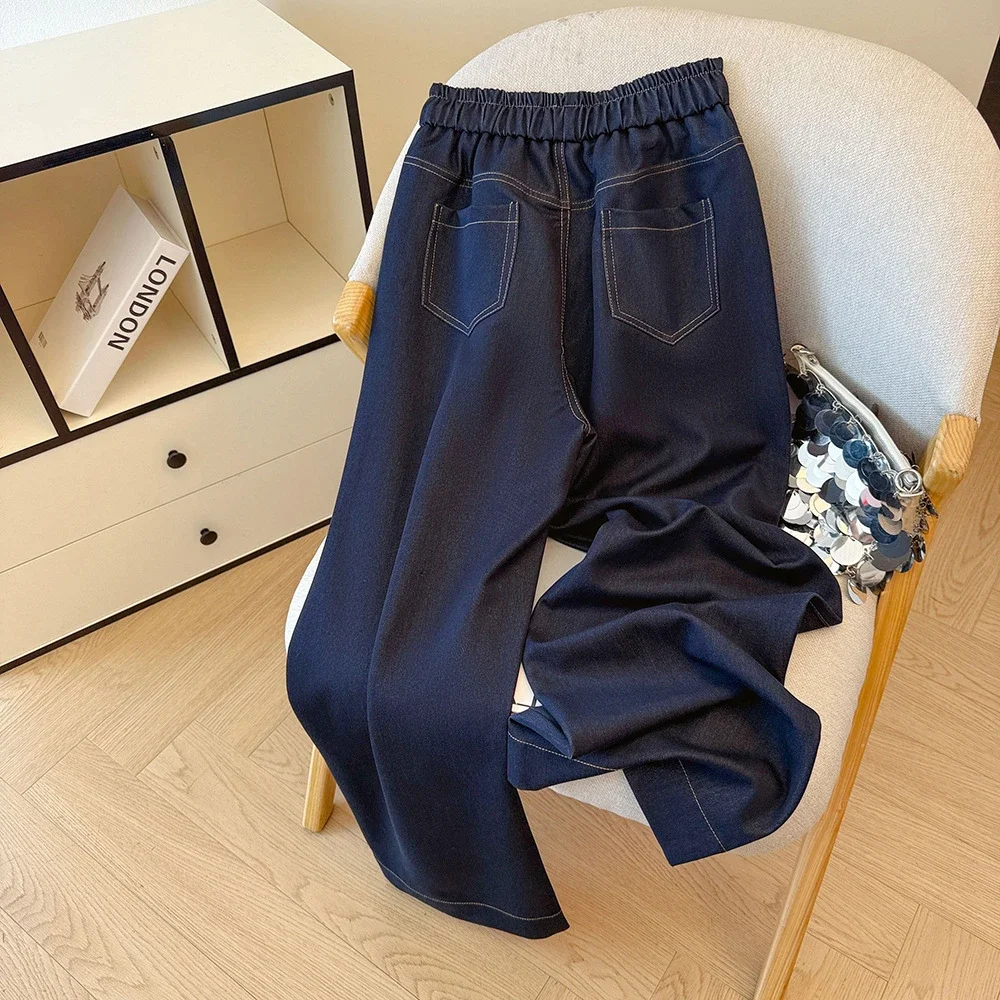 2025 Early Autumn Tencel Soft Denim Wide-Leg Pants for Women