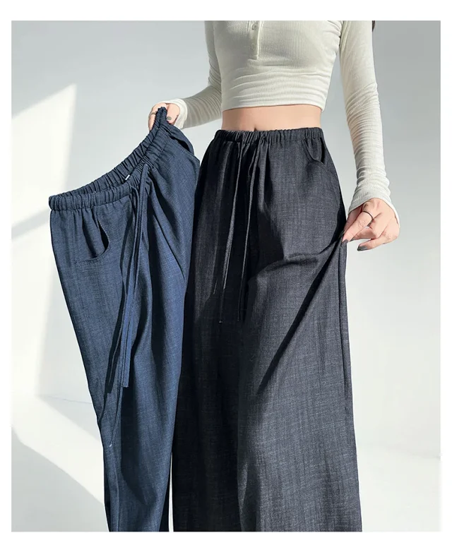 Women's Wide-Leg Denim Pants Detail