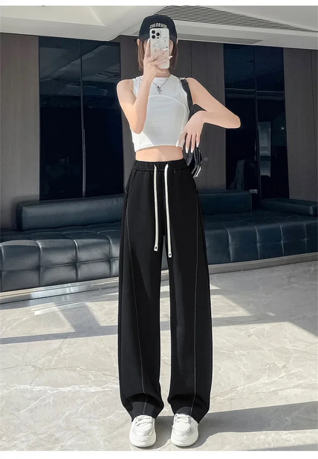 Korean-style Loose Straight Leg Pants 2025 Fall Detail